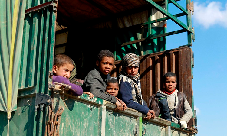 Niños refugiados en Siria