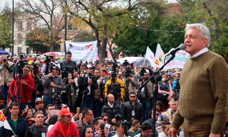 AMLO en el mitin de Durango