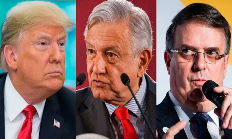 Imagen de AMLO con Trump y Ebrard