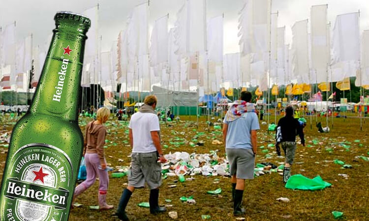 Vasos de Heineken reciclados