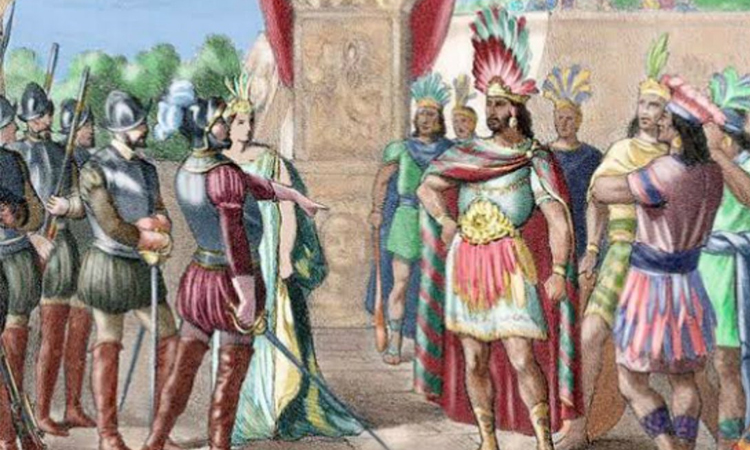 Encuentro entre Moctezuma y Cortés