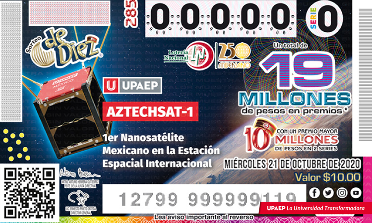 AztechSat-1 en Lotería Nacional 